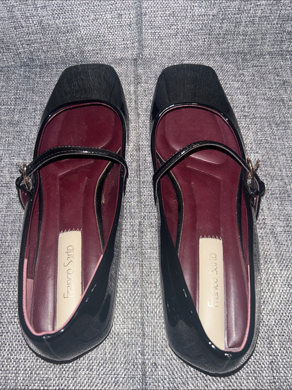 NEW - Franco Sarto Tinsley - Black Patent Mary Jane Flats with Burgundy Lining - Picture 5 of 8